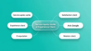 Le service après-vente bien plus quun simple support client - Le service après-vente bien plus quun simple support client Infographie moderne expliquant l’importance du service après-vente dans l’expérience client et l’e-réputation au Maroc.